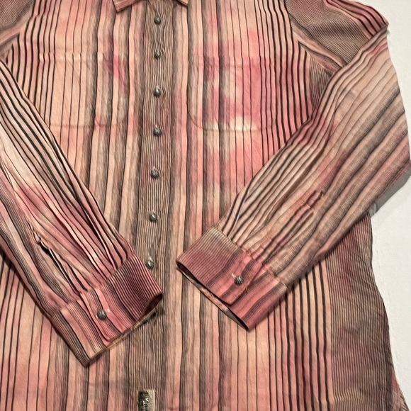 Arrata Silent Journey M button down Embellished with beads & brass buttons New - Picture 2 of 15